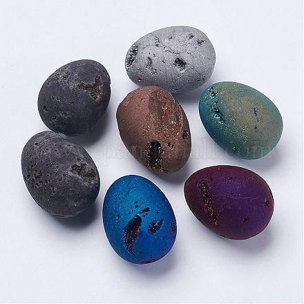 Perles de quartz druzy geode natural électrolytiques DJEW-K009-A-1