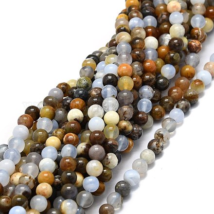 Cordes de perles de calcédoine naturelles G-E576-11A-1