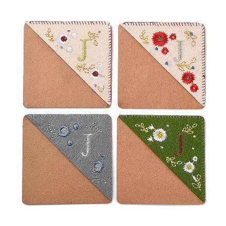 4 шт. персонализированные закладки-уголки с вышивкой вручную JX587J-1