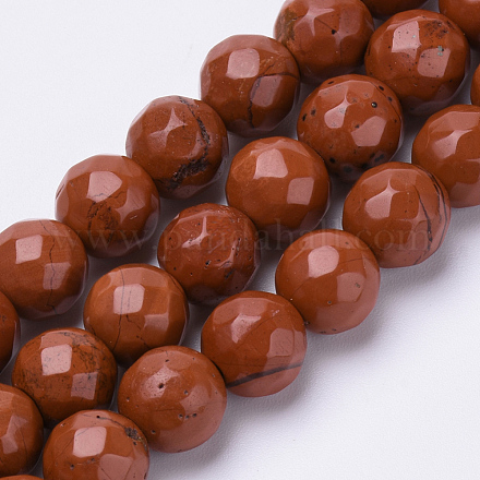 Chapelets de perles en jaspe rouge naturel G-S281-03-8mm-1