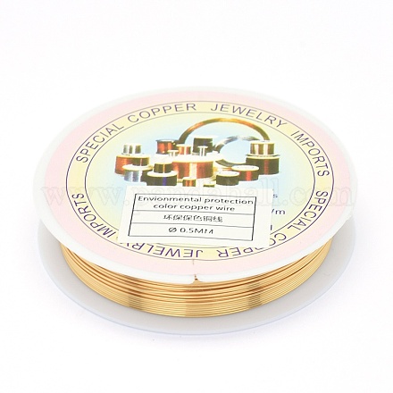 Alambre de joyería de cobre redondo ecológico CWIR-P001-01-0.5mm-1