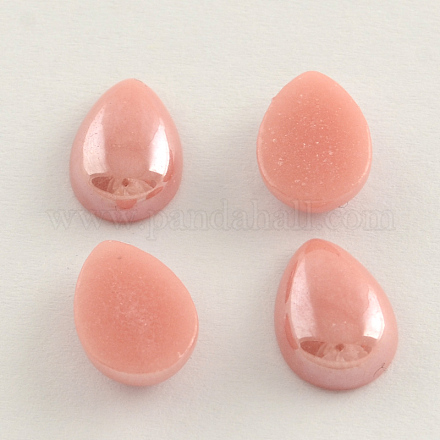 Pearlized Plated Opaque Glass Cabochons PORC-S778-4x7-03-1