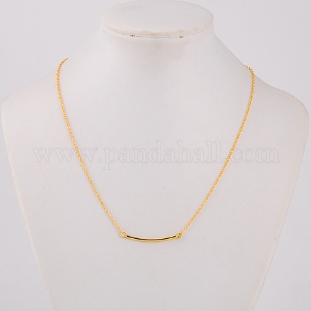 Brass Tube Beads Pendant Necklaces NJEW-JN00895-02-1
