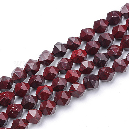 Chapelets de perles en jaspe rouge naturel G-S149-34-8mm-1