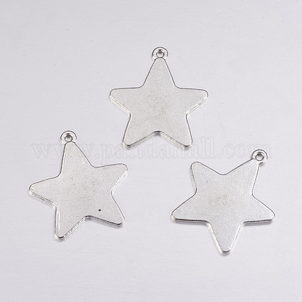 Tibetan Style Alloy Stamping Blank Tag Pendants X-EA085Y-NF-1