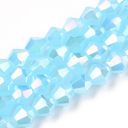 Имитация нефрита гальванических бисер пряди EGLA-A039-J6mm-B03-1