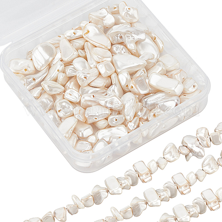 2 нитка окрашенных распылением натуральных бусин из пресноводных ракушек SHEL-SC0001-46-1