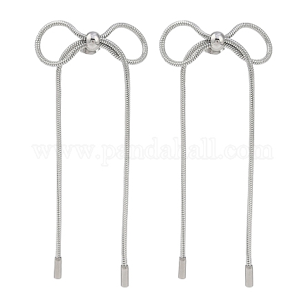 Не тускнеющие серьги-гвоздики с бантом из нержавеющей стали 304 для женщин EJEW-Z060-01P-1