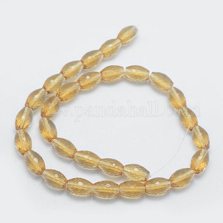 Electroplate Glass Beads Strands EGLA-G025-PL01-1