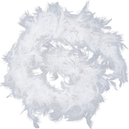 GORGECRAFT 82.6 Inch Long Feather Boas Chandelle Turkey Feathers Mardi Gras Fluffy Boa for Preppy Party Ideas Wedding DIY Crafts Dancing Dress Accessory Halloween Costume Holiday Decors FIND-WH0126-125B-1