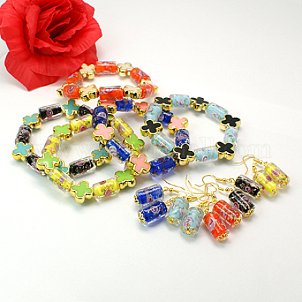 Fashion Jewelry Sets: Earrings and Bracelets SJEW-JS00110-M-1