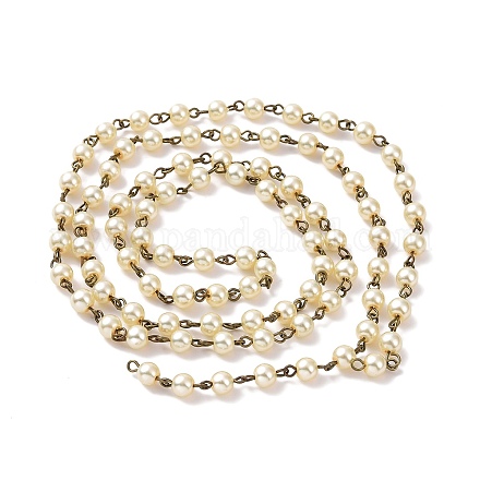 Perlas de cristal redondas hechas a mano cadenas para hacer collares pulseras AJEW-JB00035-07-1