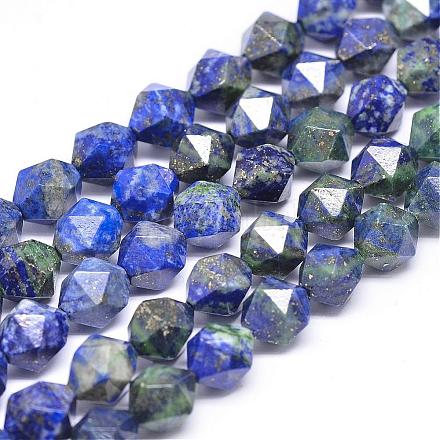 Natural Chrysocolla and Lapis Lazuli Beads Strands G-N0313-10-8mm-1
