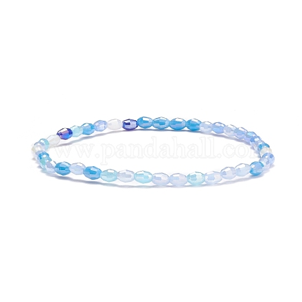 Bracciale elasticizzato da donna con perline di vetro scintillante BJEW-JB07664-02-1