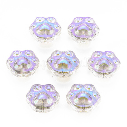 Placcare perle di vetro trasparenti X-GLAA-T022-07-B01-1