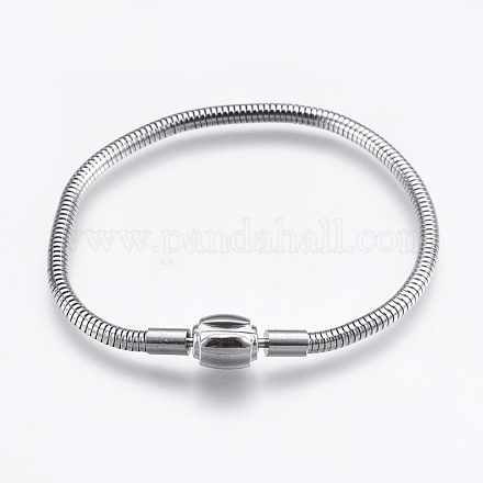 304 fabricación de pulseras de cadenas de serpiente redondas de estilo europeo de acero inoxidable STAS-I097-005C-P-1