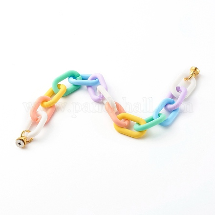 Acrylic Rainbow Cable Chains Phone Case Chain HJEW-JM00483-01-1