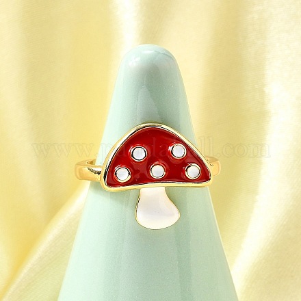 Латунные эмалевые манжеты открытые кольца для женщин RJEW-F184-10A-G-1