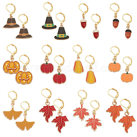 24шт 12 стиля подвеска из сплава эмали украшения HJEW-PH01903-1