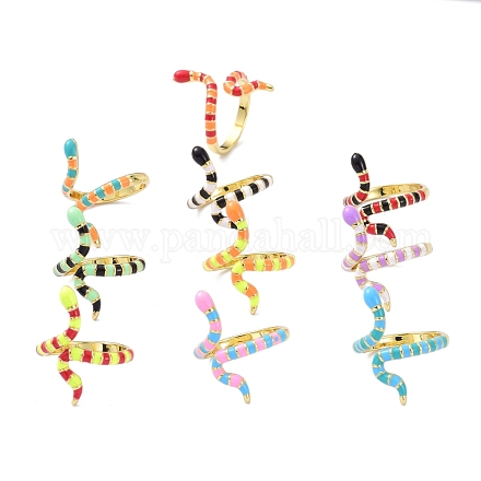 Schlange echte 18 Karat vergoldete Manschettenringe für Frauen KK-C220-07G-1