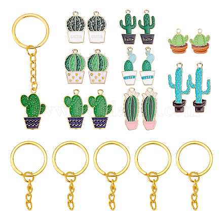 Kit para hacer llaveros de cactus diy de olycraft DIY-OC0009-29-1