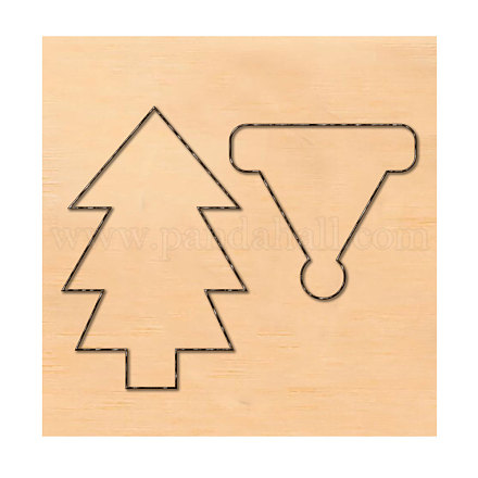 クリスマスの木の切断は死ぬ  鋼鉄で  DIYスクラップブッキング/フォトアルバム用  装飾的なエンボス加工DIYペーパーカード木製カッティングダイ  鋼鉄で  DIYスクラップブッキング/フォトアルバム用  装飾的なエンボス印刷紙のカード  木模様  10x10x2.4cm DIY-WH0169-24-1
