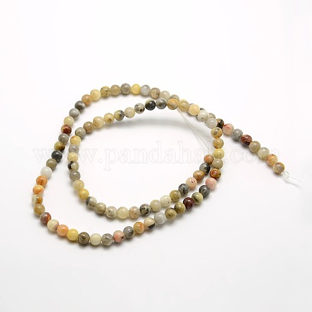 Round Natural Crazy Agate Beads Strands G-P058A-01-1