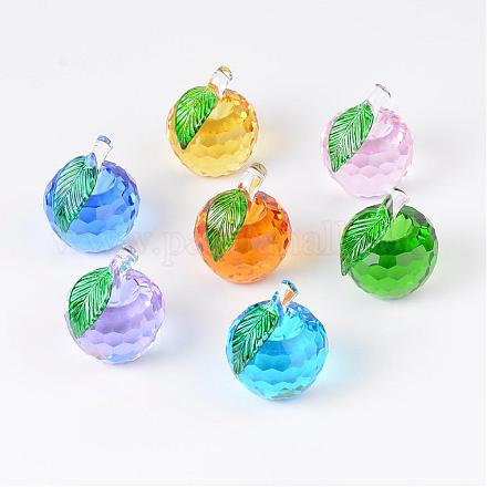 Decoraciones de cristal de manzana DJEW-K002-AM-1