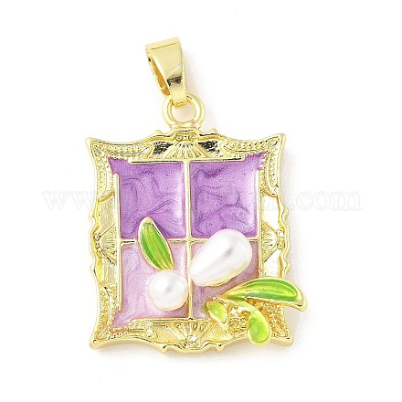 Латунь эмаль подвески KK-Z101-09G-B02-1