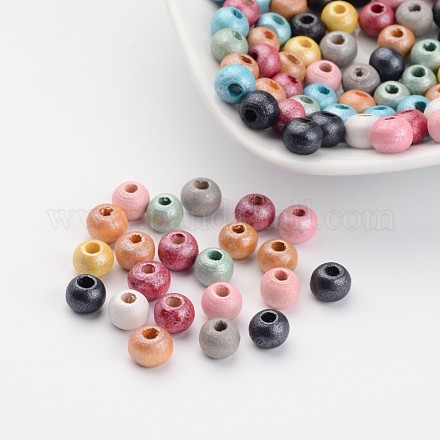 Perles rondes en bois naturel WOOD-Q017-6mm-M-LF-1