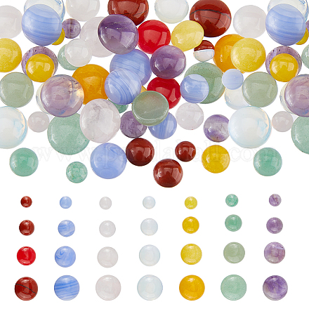 56 шт. 28 стиля кабошонов из натуральных и синтетических смешанных драгоценных камней G-FH0002-55-1