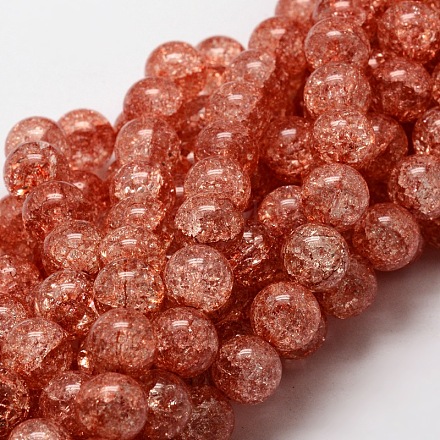 Perles rondes en verre craquelé brins CCG-E001-14mm-06-1