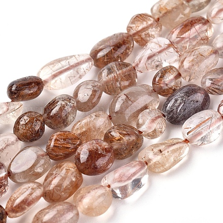 Naturale perle di quarzo rutilato fili G-L478-47-1