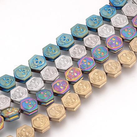 Electroplate Non-magnetic Synthetic Hematite Beads Strands G-Q486-81-1