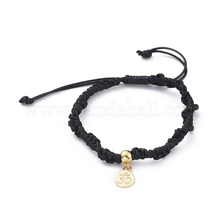 Bracelets de perle tressés en corde de polyester ciré coréen ajustable BJEW-JB04670-04-1