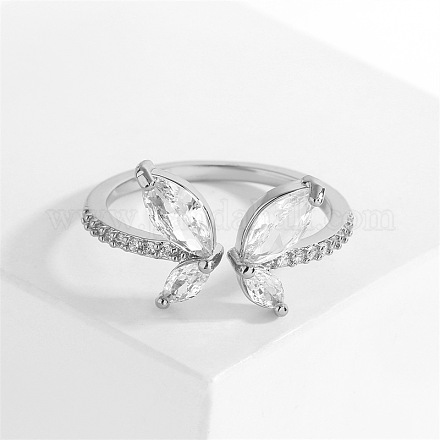 Кольца-манжеты из латуни с микропаве из кубического циркония в виде бабочки WG9662B-01-1