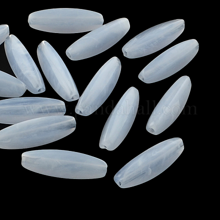 米型天然石風アクリルビーズ  細長い卵形ビーズ  コーンフラワーブルー  28x9x9mm  穴：2mm  約400個/500g OACR-R035-20-1