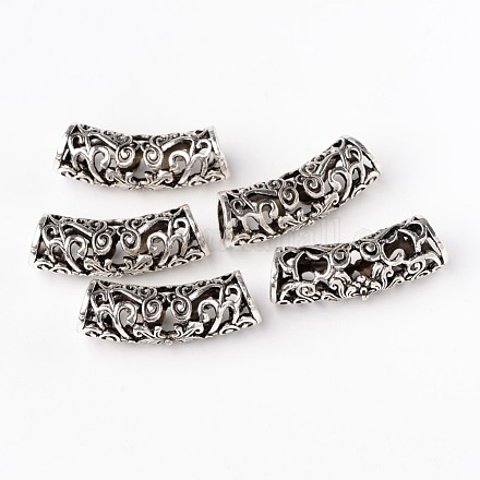 Tibetan Style Alloy Hollow Tube Beads PALLOY-K210-05-AS-1