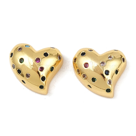 Латунные микро проложить кубического циркония бусы KK-F908-10G-1