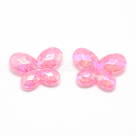 Transparent Crackle Acrylic Beads CACR-S007-01C-1