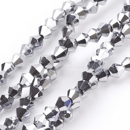 Chapelets de perles en verre électroplaqué X-EGLA-S057-4-1