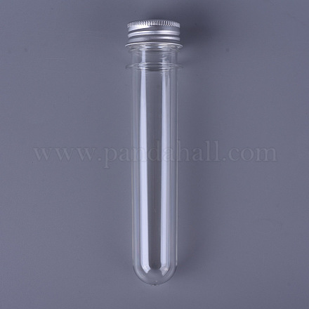 透明プラスチックマスクチューブボトル  アルミキャップで  詰め替え式ボトル  透明  14x3.1cm  容量：40ミリリットル MRMJ-WH0041-02-1