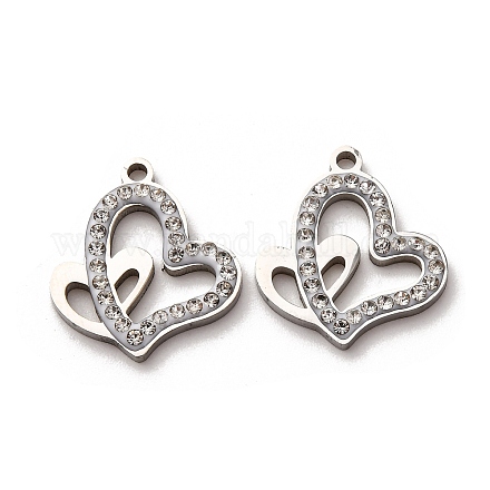 Подвески из нержавеющей стали 304 со стразами из глины STAS-P406-17H-P-1