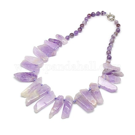 Colliers de perles avec pierres précieuses naturelles NJEW-P083-08-1