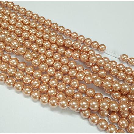 Brins de perles rondes en verre teinté écologique HY-A002-10mm-RB057-1