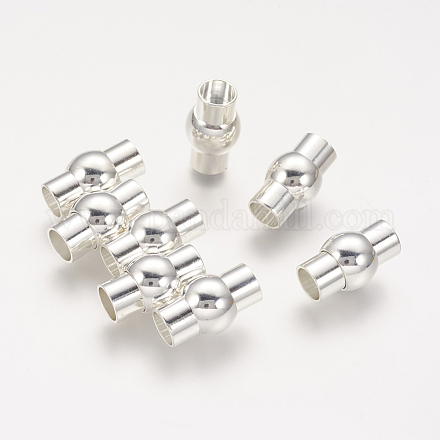 Rack Plating Brass Magnetic Clasps KK-G230-6mm-S-NF-1