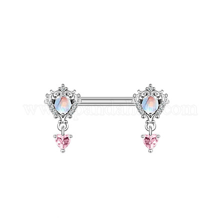 Кольца для сосков из хирургической нержавеющей стали 316L с кубическим цирконием WG68FB4-02-1