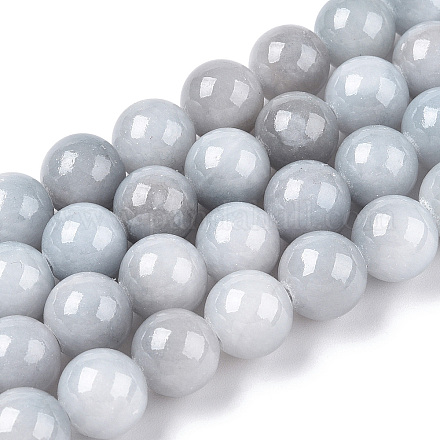 Нити из натуральных окрашенных желтых нефритовых бусин G-R271-8mm-YXS18-01-1