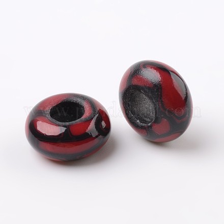 Handmade Polymer Clay Enamel European Beads X-FPDL-J002-22-1