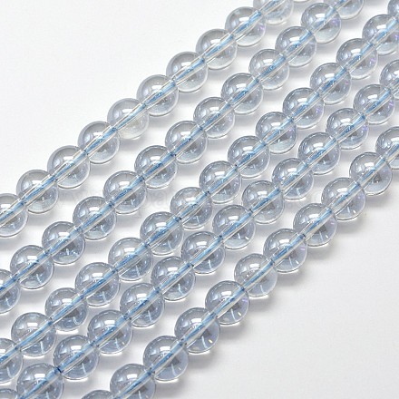 Hebras de perlas de cuarzo sintético galvanizado EGLA-J061-4mm-AB02-1